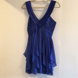 BCBG Sapphire Blue Silk Midi Dress